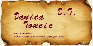 Danica Tomčić vizit kartica